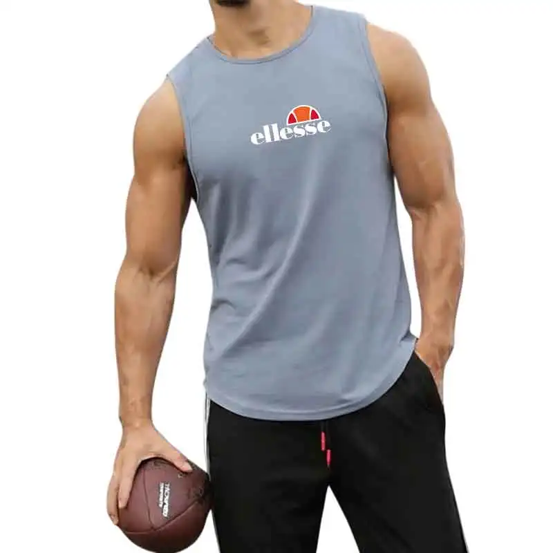 Men's Fitness Tank Top Fashion Gym T-shirt Hawaiian Beach Surf Sleeveless Vest Summer Casual Sports