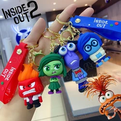 Cute Inside Out 2 Cartoon Keychain Sadness Anger Disgust Key Chain Personalized Creative Soft Rubber Parts Pendant