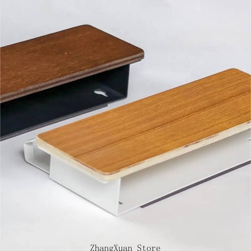 Schlüsselhalter aus Holz und Kohlenstoffstahl, ohne Bohren, Wandmontage, Schlüsselhaken für den Eingangsbereich, 3XUF – Detail 10