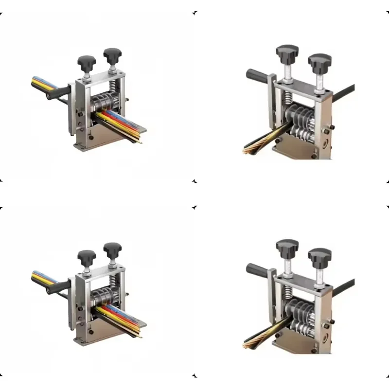 Wire Stripper with High Efficiency Manual Hand-Cranked Tabletop Cable Stripping Machine Equipped with Blades