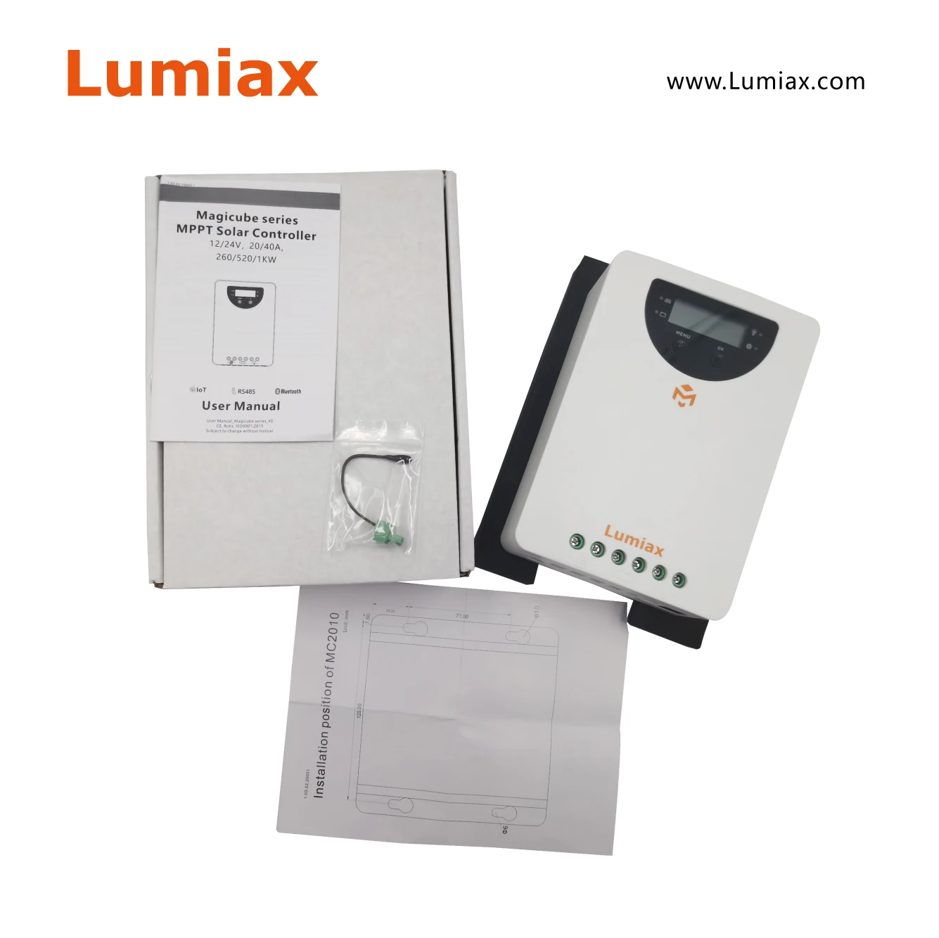 Imagem -03 - Lumiax 12v 24v 36v 48v Mppt Regulador 60a 40a 20a Controladores Solares do Carregador para o Sistema de Energia 80a 100a