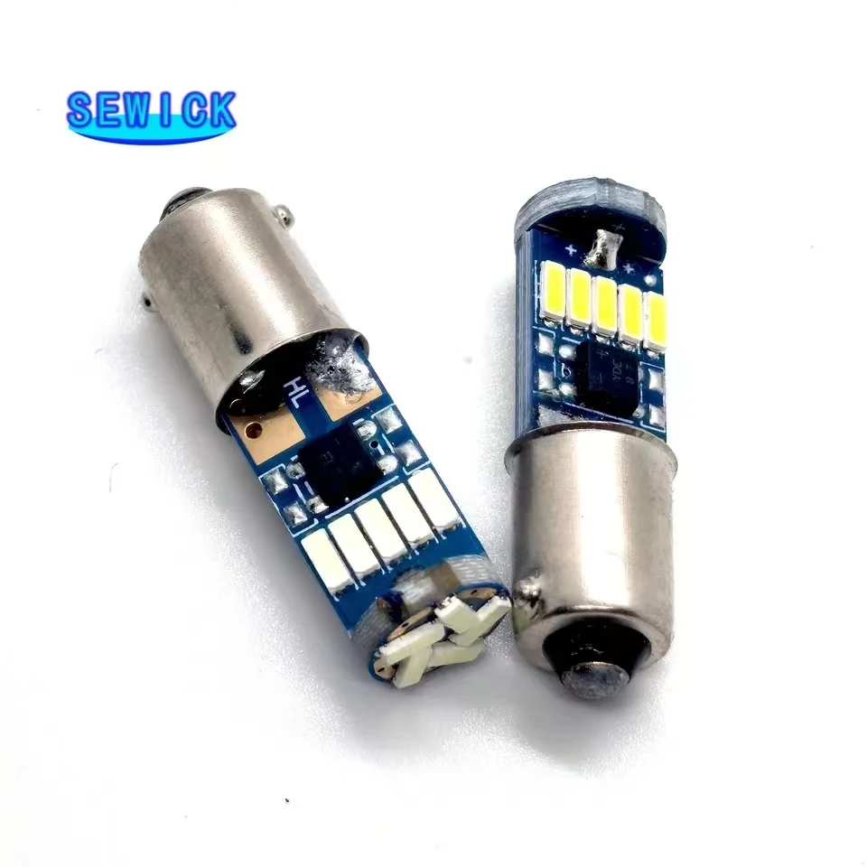 

100 шт., лампы T4W, T2W, T3W, Ba9s, цвет белый 4014, 15-SMD, T11, H6W