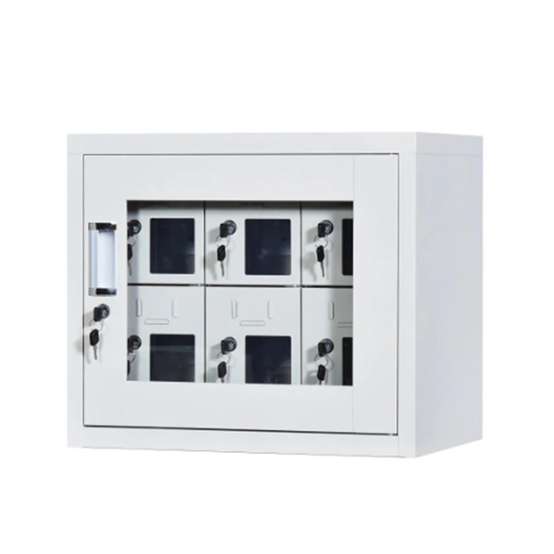 قفل إلكتروني خزانة فولاذية مجمعة محطة شحن الهاتف المحمول مسحوق طلاء تخزين معدني خزانة الملفات #3