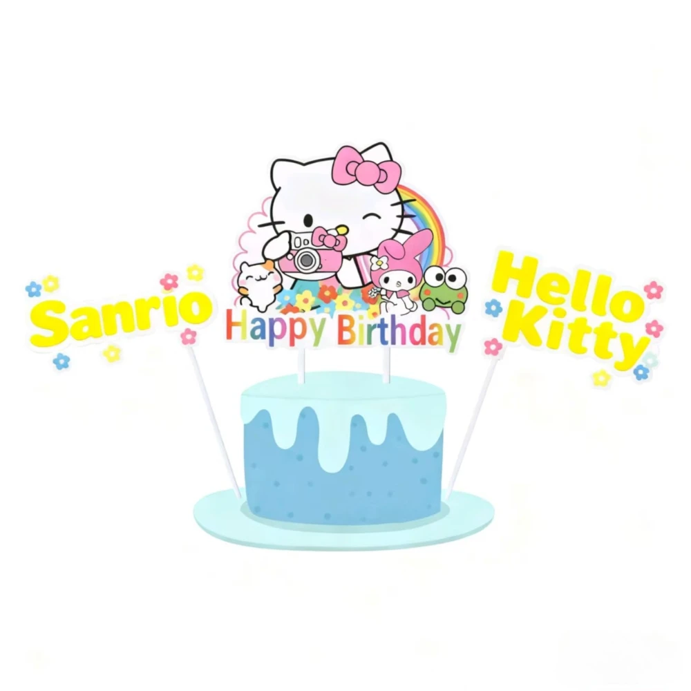 

Kawaii 25 шт. Sanrio Hello Kitty мультяшный топпер для торта милый стиль десертный топпер для кексов аксессуары украшения для дня рождения