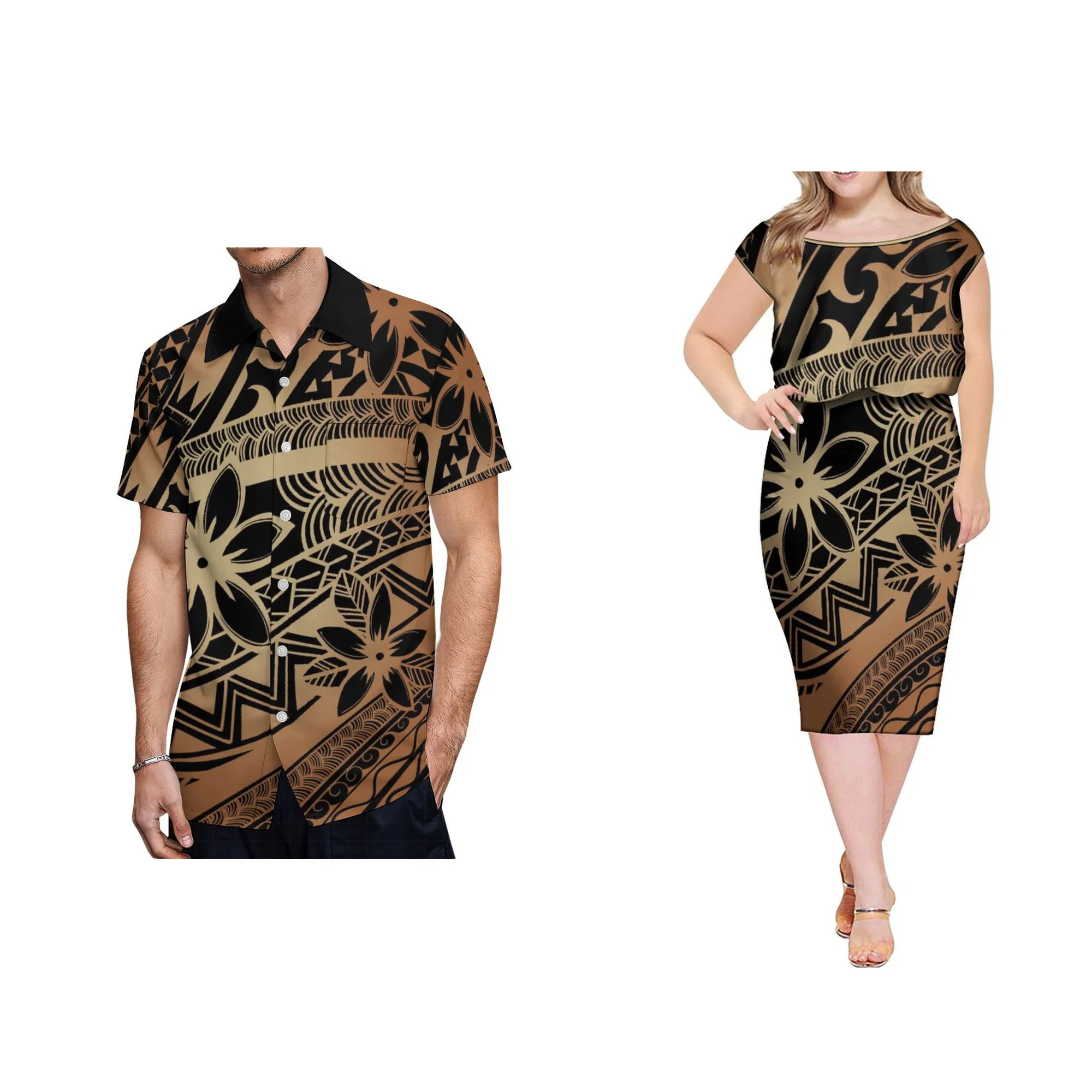 

Fashion Art Dress Hawaiian Sleeveless Maxi Dress Office Elegant Wrap Hip Dress Slim Sexy Suit Dress Polynesian Women's Dress