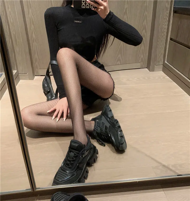 Sexy Frauen lange Netz strümpfe Fisch netz Mesh Nylon Strumpfhosen Dessous Sommer Strumpfhosen vielseitige Oberschenkel hohe Taille Strumpfwaren – Detail 3