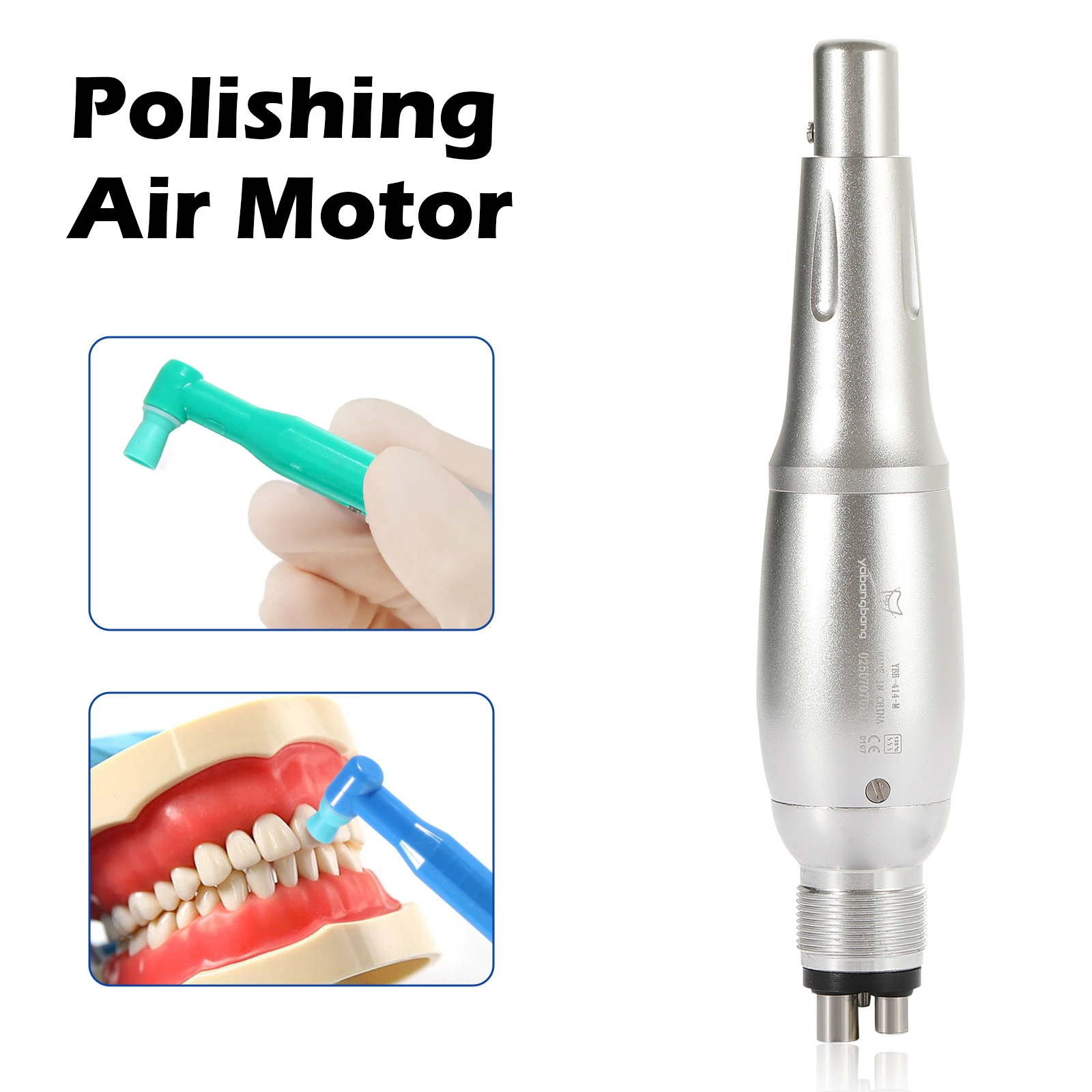 YBB Dental Hygiene Prophy Handpiece Air Motor 4Holes 4:1 Nose Cone 360° Swivel
