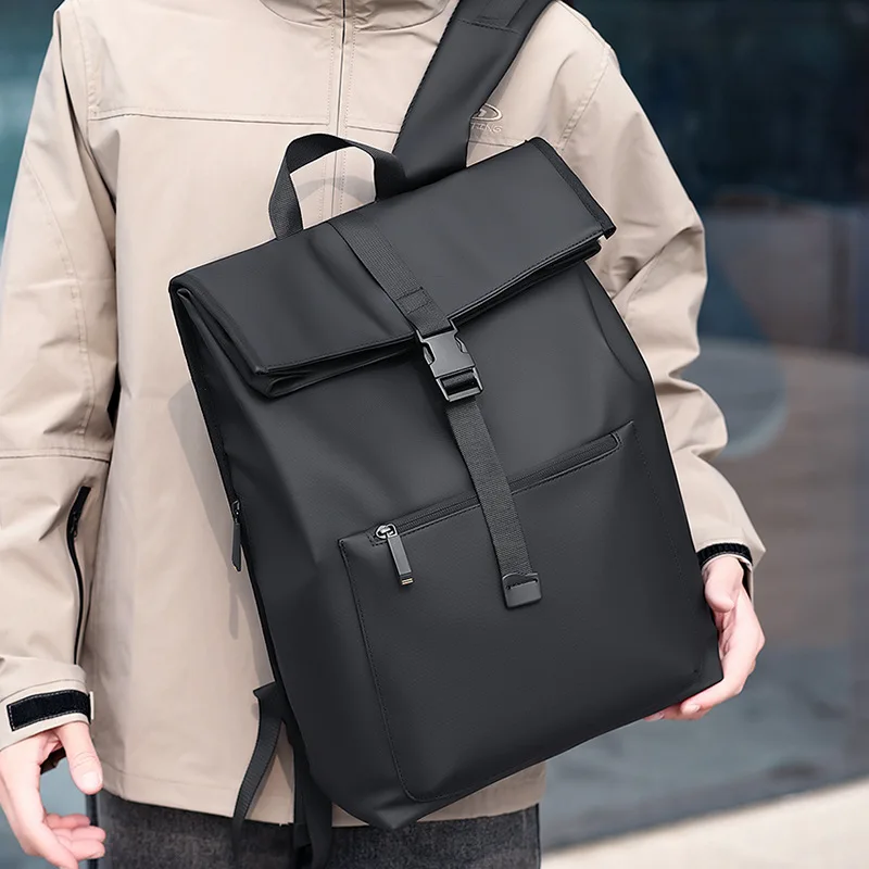 men-casual-backpack-flip-top-buckle-laptop-bag-travel-daypack-front-zipper-pocket-commuter-business-school-daily-use-outdoor