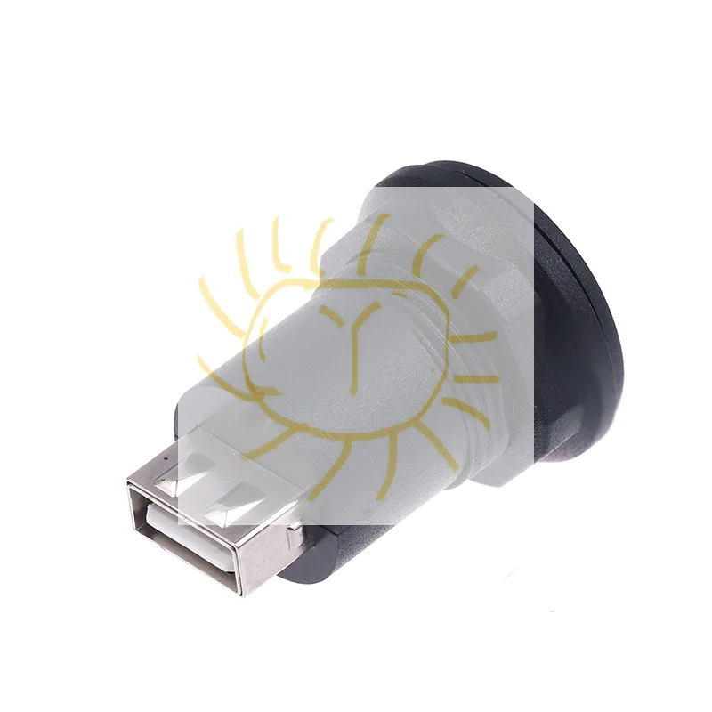 1pcs USB C Female To USB A Female Connector Round Flush Panel Mount Converter Extender Bulkhead Passthrough Socket