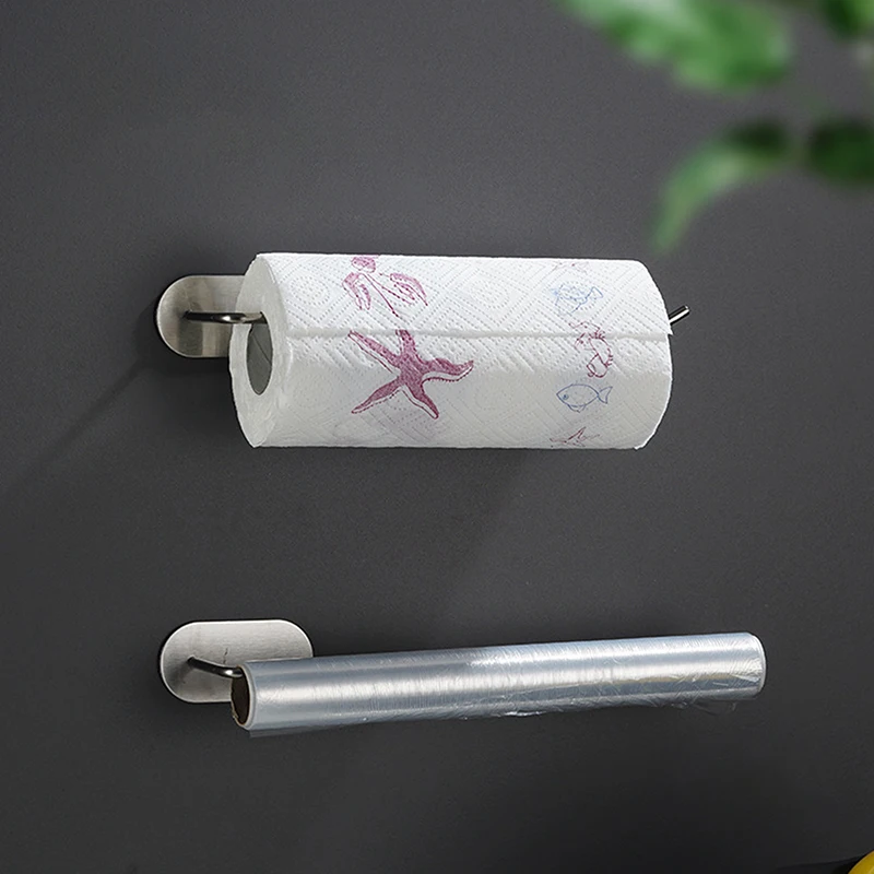 Adhesive Toilet Paper Holder Kitchen Roll Towel Rack Napkin Dispenser Hat Stand Tissue Hanger Bathroom Accessories