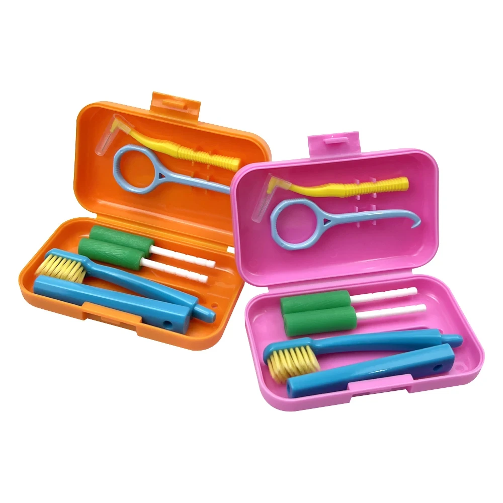 20sets Dental Care Kit Travel Folding Toothbrush Orthodontics Interdental Brush Aligner Chewies Braces Extractor Removal Hook