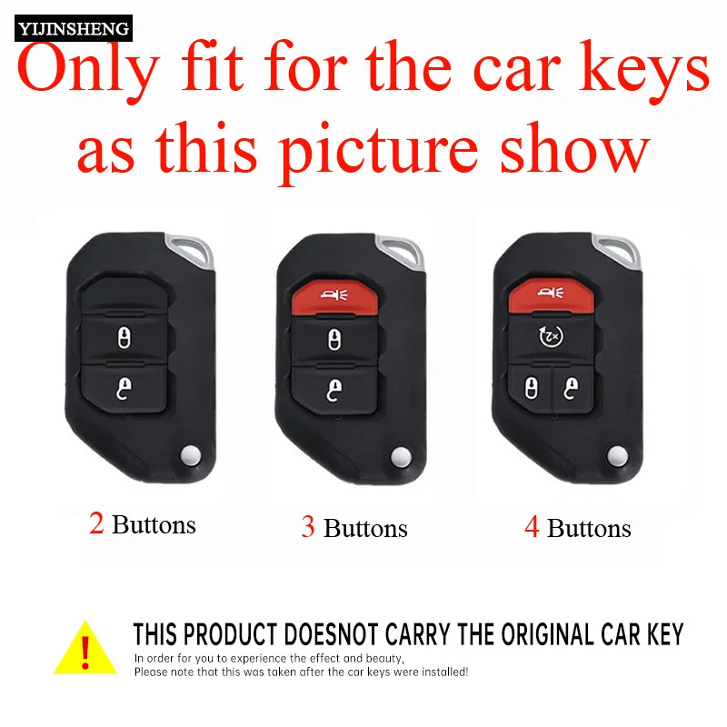 for Jeep Wrangler Gladiator JT JLU Flip Folding Blade Remote Key Fob Zinc Alloy + Leather Protect Cover Case Skin Shell Holder