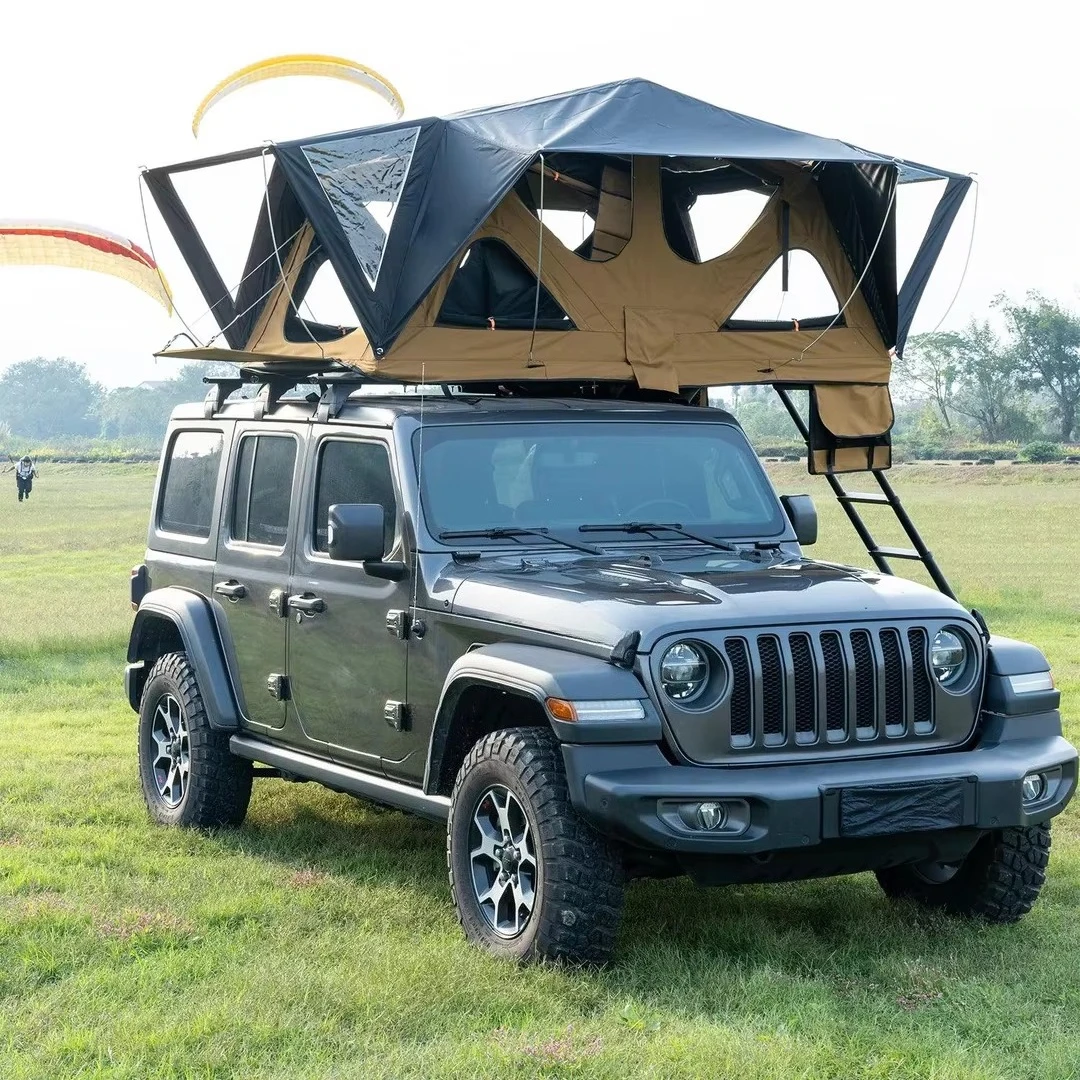 

Outdoor 3 Person Polyester Oxford Cloth Soft Shell Rooftop Tent Off-Road Travel Camping Foldable Soft Shell Rooftop Tent