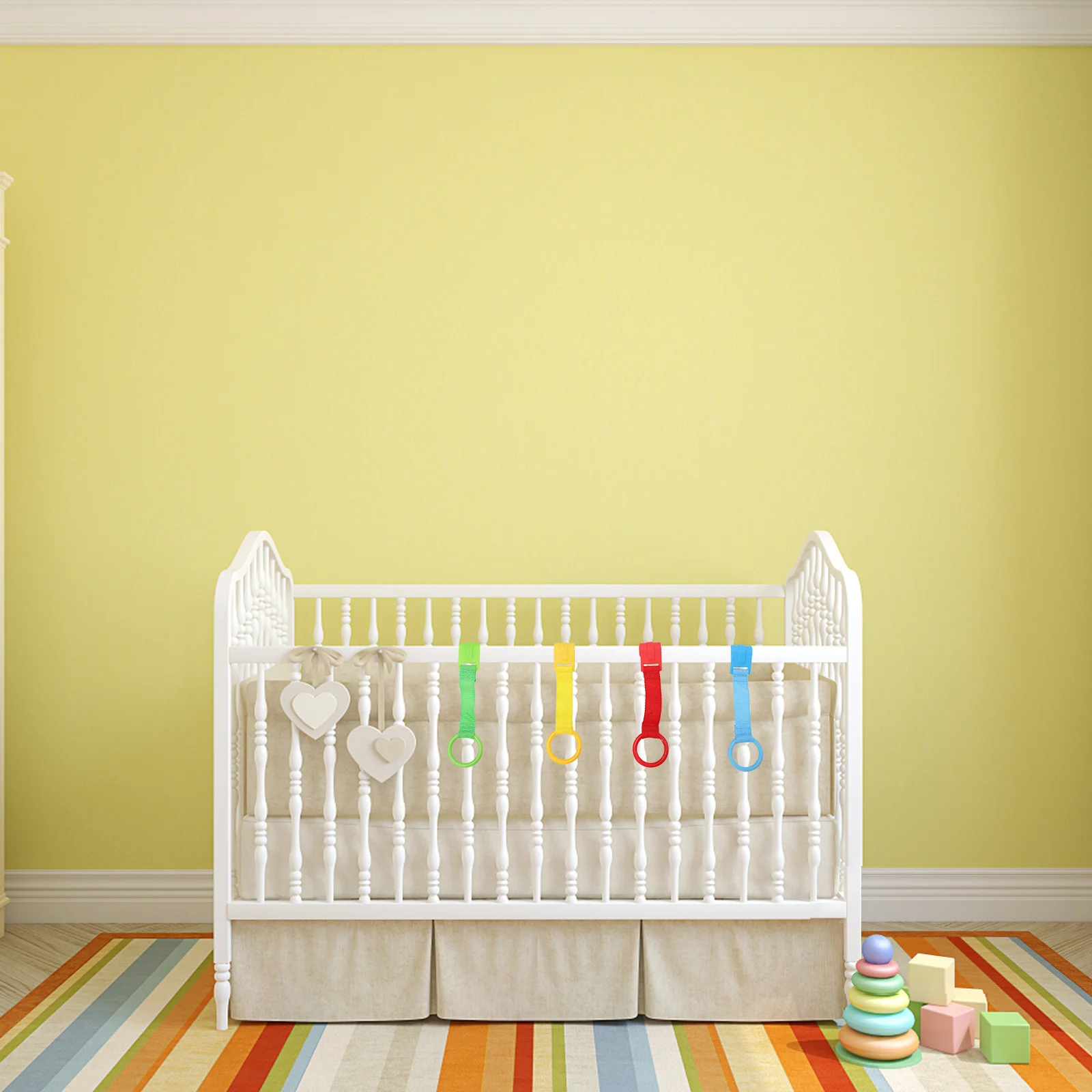 4 Stück Baby-Zugringe, hochwertiges Material, glatte Kanten, sicherer Griff für Kleinkinder, Gehtraining, Kinderzimmer, Kinderbett