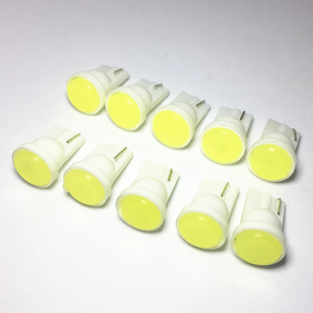 

100pcs T10 194 W5W white 1 COB LED Wedge Interior Dome Lamp WY5W Auto Turn Side Bulbs License Plate bulbs Car Parking Light 12V