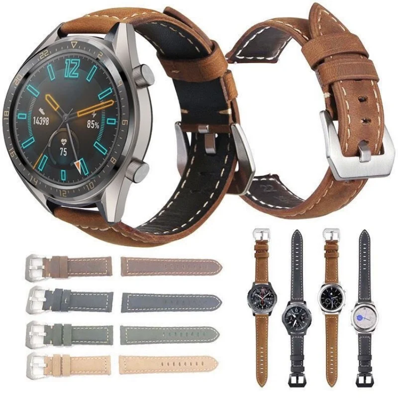 18mm 20mm 22mm 24mm Frosted calf Strap For HUAWEI WATCH GT 4 Pro 46mm Band GT 3 2 42mm HONOR Magic Watch 4 GS 3 Pro ES Wristband