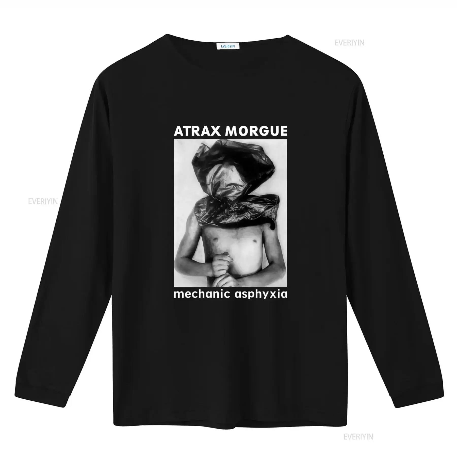 ATRAX MORGUE Mechanic Asphyxia Print T Shirt for Men vintage Washed Stretched Comfortable graphic Versatile Slightly Casual