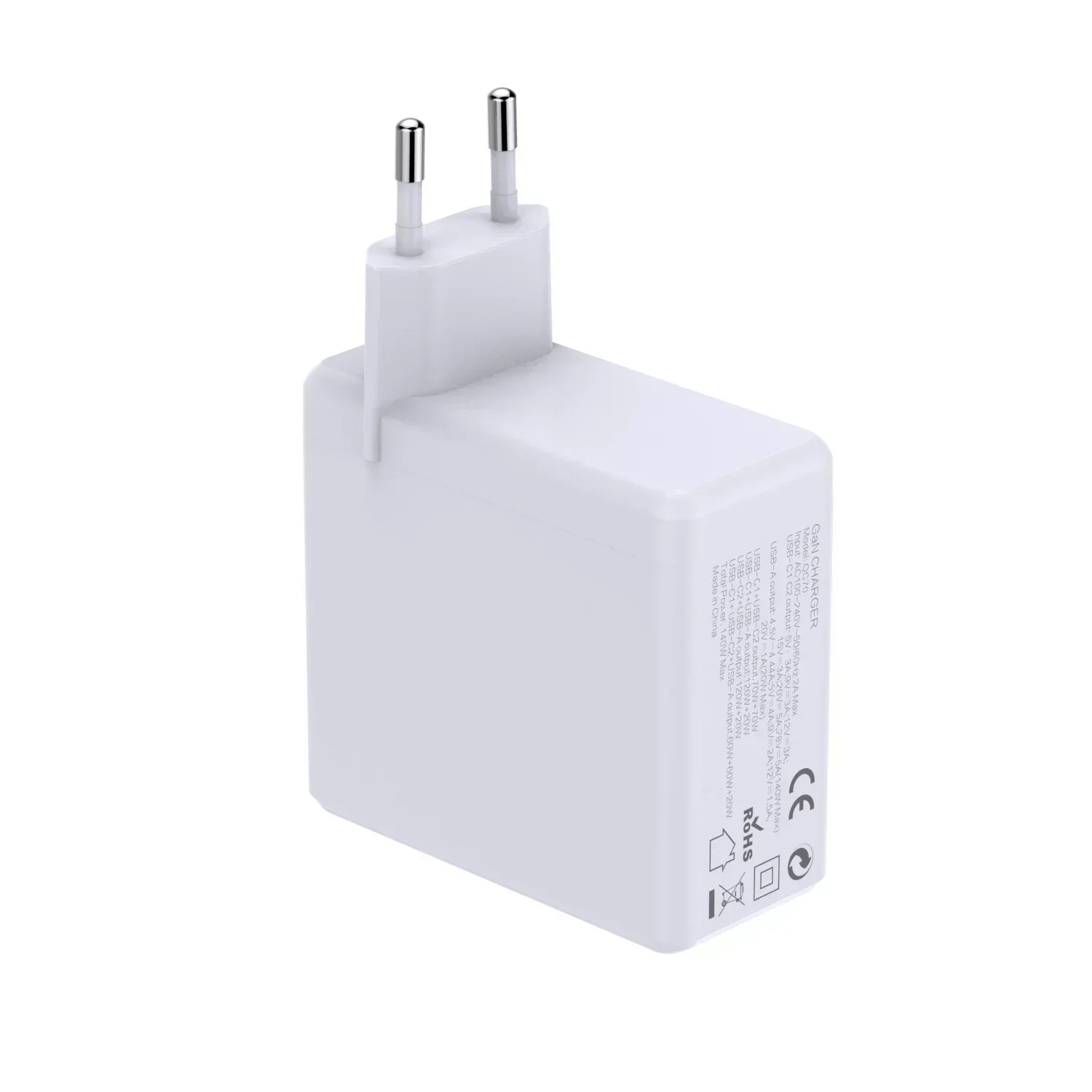 US/EU/UK Plug High Power Snellader PD3.1 140W Snellader Drievoudige Poort 2C + 1A PPS Flash Gallium Nitride Oplader Twee Kleuren