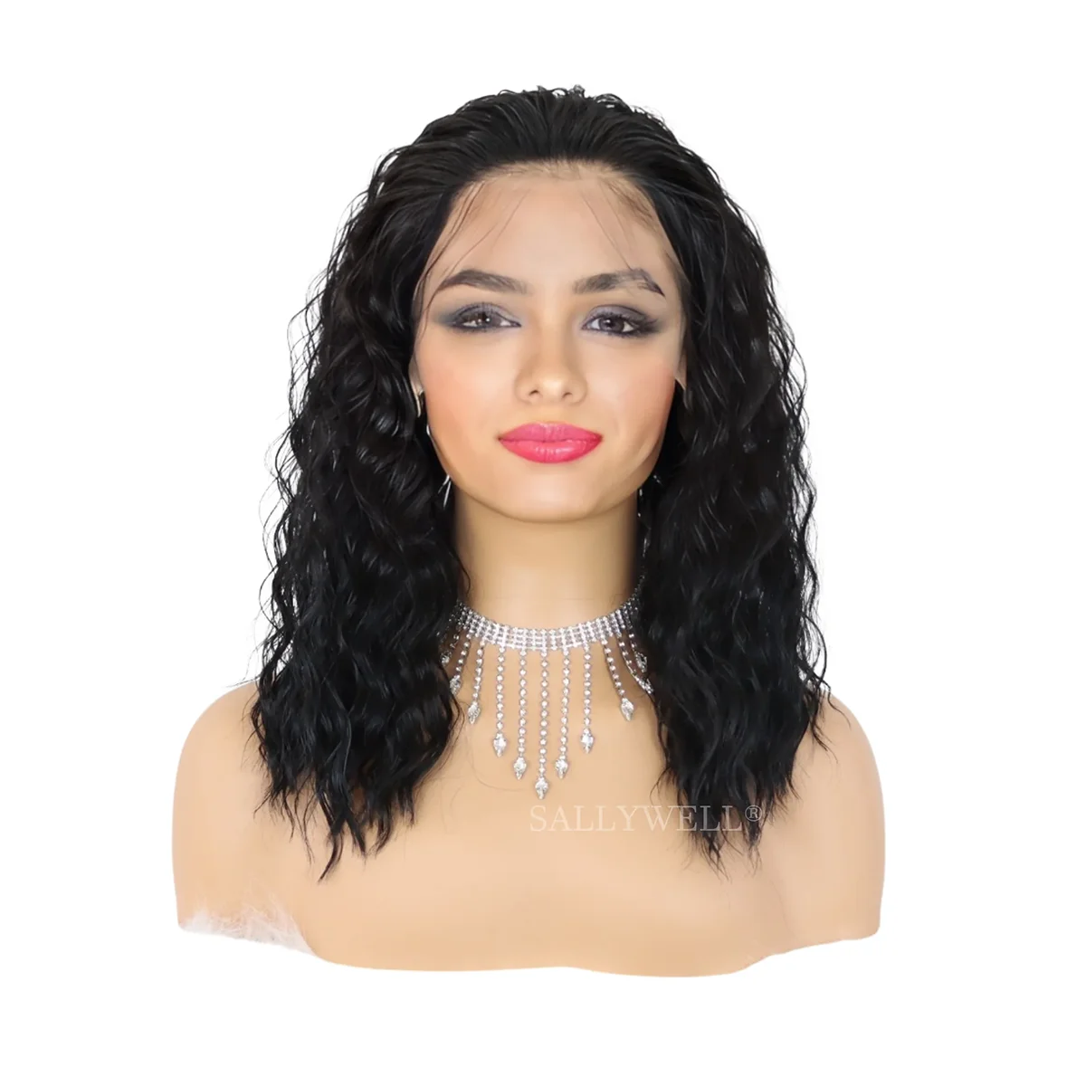 Deep Curly Short Bob Wig Heat-Resistant Glueless Synthetic Wig Deep Wave 13*3 Lace Front Wig Pre Plucked Natural Hairline