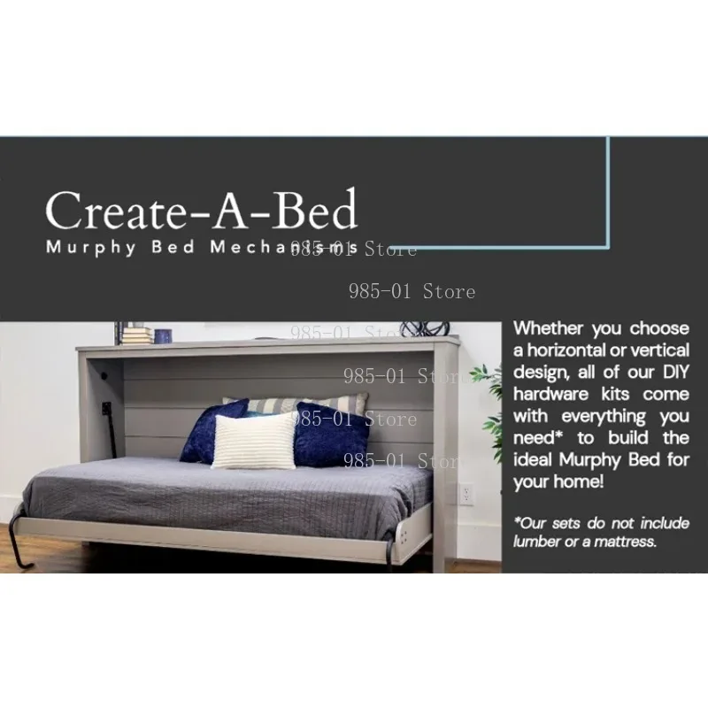 Roomtec Hidden Sofa Murphy Bed Kit King Queen Size Horizontal Rotating Wall Bed Hardware with Springs view 3
