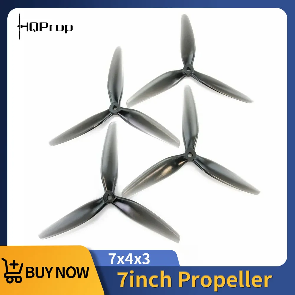 

HQProp 2pairs 7X4X3 7040 Propeller Light Grey CW CCW Poly Carbonate 3 Blade Prop for RC FPV Freestyle 7inch Long Range Drones