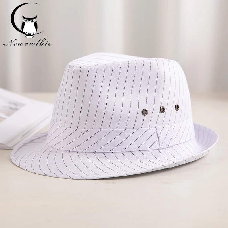 

Hat Men's Spring and Summer British European and American Fashion Top Hat Black and White Grid Sunshade Breathable Jazz Hat