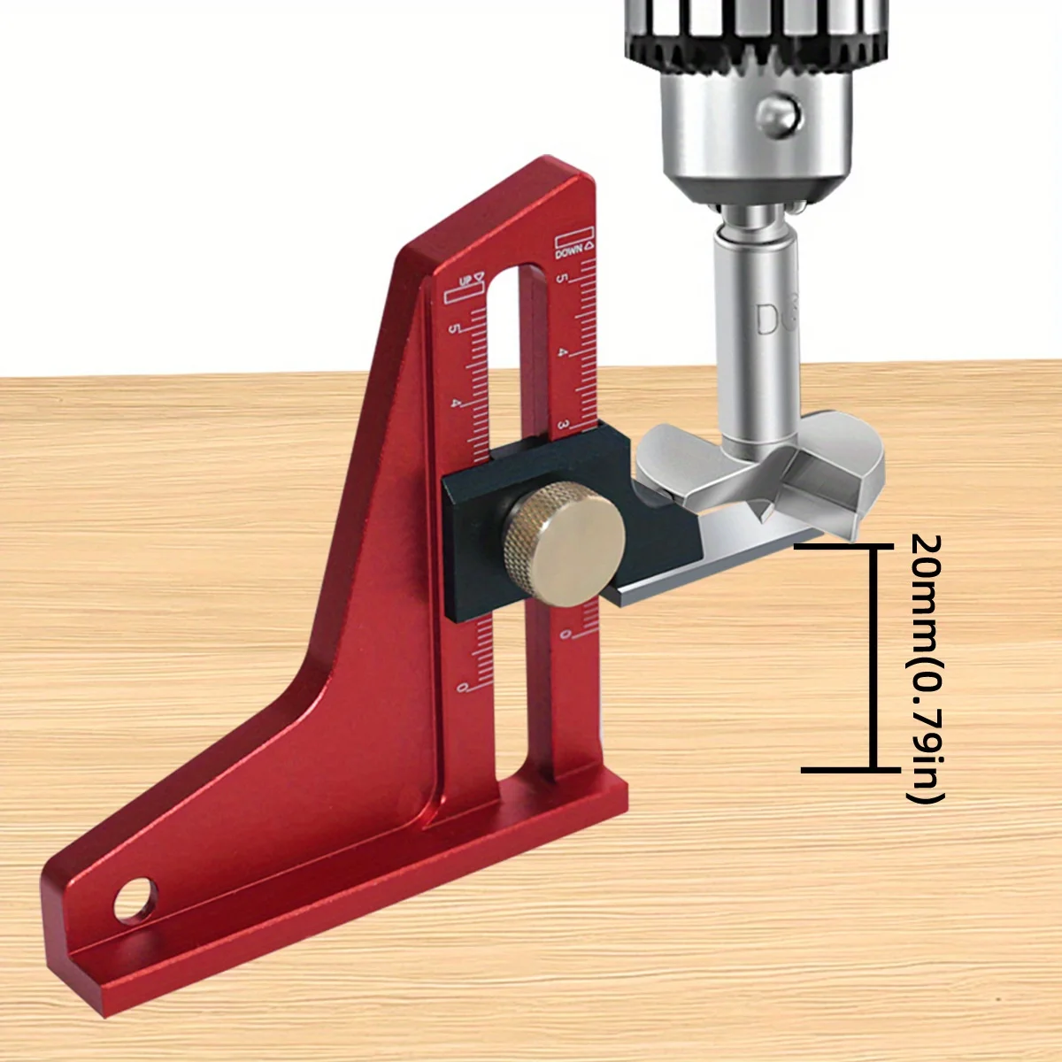 Adjustable Table Saw Depth Gauge 0-50mm Setup Height Gauge Woodworking Height Measurement Too Aluminum Dual Scales DIY Ruler