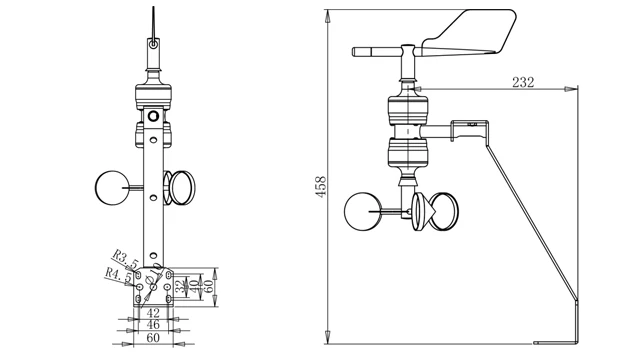 RIKA-anemómetro Industrial RK120-01C, Sensor de dirección de velocidad del viento, de alta precisión, OEM, buena calidad, 2 en 1