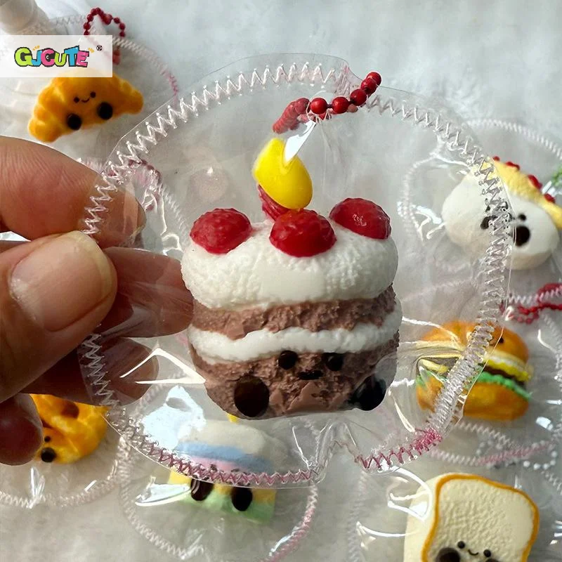 Cute Simulation Toast Bread Squeeze Toy Cartoon Silicone Stress Relief Toy Fun Mini Decompression Slow Rebound Toys Gifts