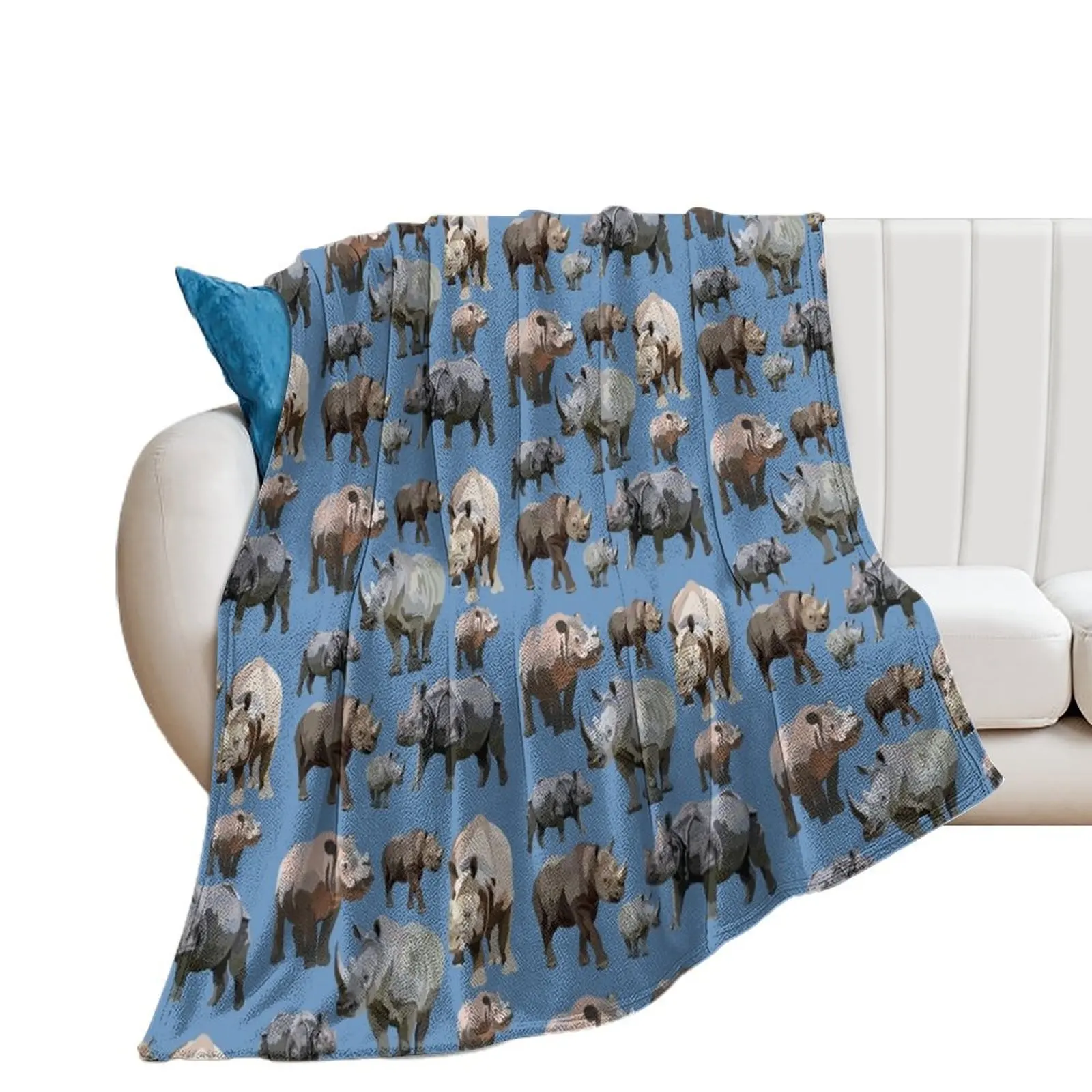 Rhino Species Throw Blanket Blankets For Bed Decorative Sofas Blankets