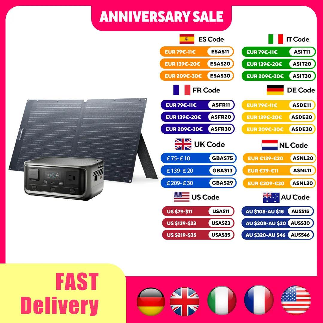 ALLPOWERS VOLIX P300 Portable Power Station 256Wh LiFePO4 Battery with 100W Monocrystalline Solar Panel for Outdoor Camping RV