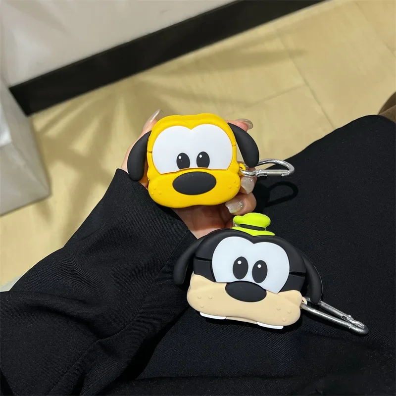 Custodia per cani in silicone carino per AirPods 4 Airpod 1 2 3 Pro Pro2 Auricolari Bluetooth Scatola di ricarica Custodia protettiva per auricolari