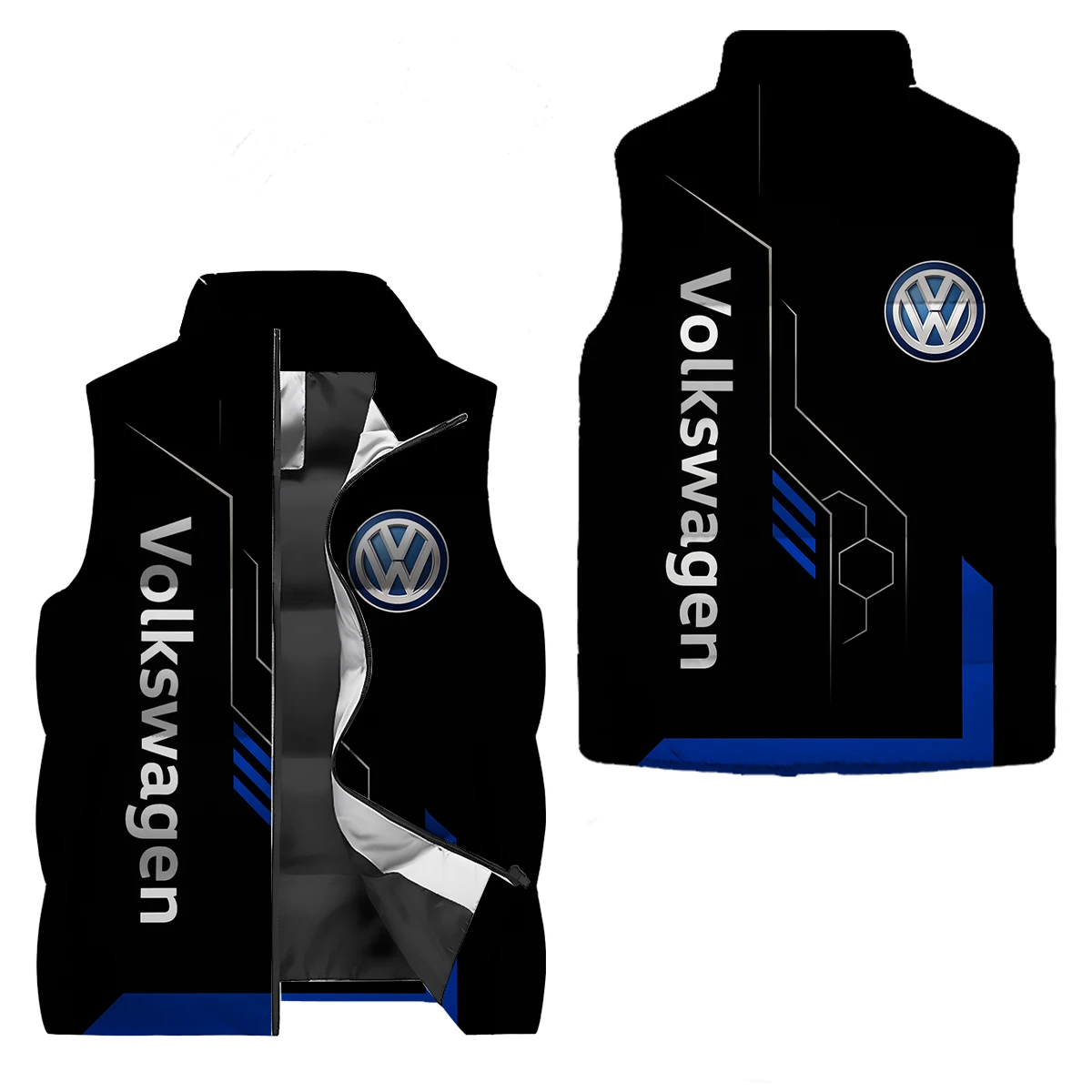 2026 Volkswagen Racing Printed Fashion Vest, Spring and Autumn Outdoor Jacket for Men and Women, American Retro Warm Clothing