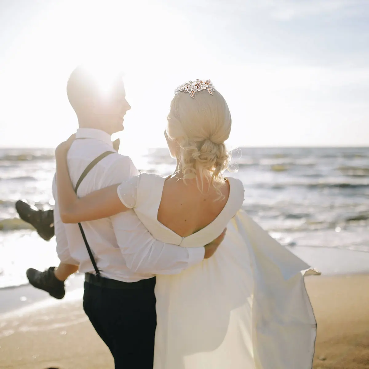 

Bridal Flower Hair Comb Pearl Headpiece Wedding Bride Accessories No Damage Hold Tightly Attractive Charm Long Short Thick Thin