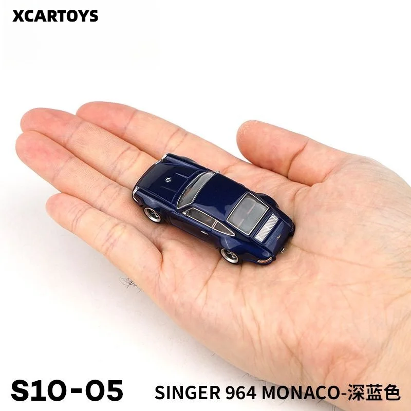 Xcartoys POP RACE S10-05 1/64 Singer 964 Monaco Midnight Blue Alloy DiecastCar Model Adult Collection Miniature Display Ornament