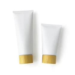 150g 200g 300g Empty Cosmetics Squeeze Bottle 150ml 200ml 300ml Bamboo Lid Soft Tube Refillable Cream Lotion Container 10pcs