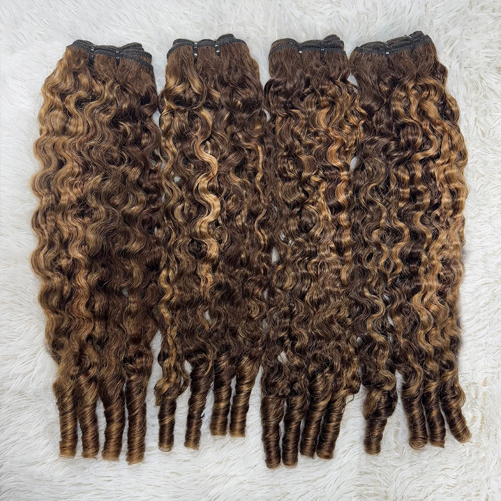 1/3 Bundel Keriting Burma Jalinan Rambut Manusia Mentah Vietnam Bundel Sorot Ekstensi Rambut Keriting Kelas 12A untuk Semua untuk Wanita