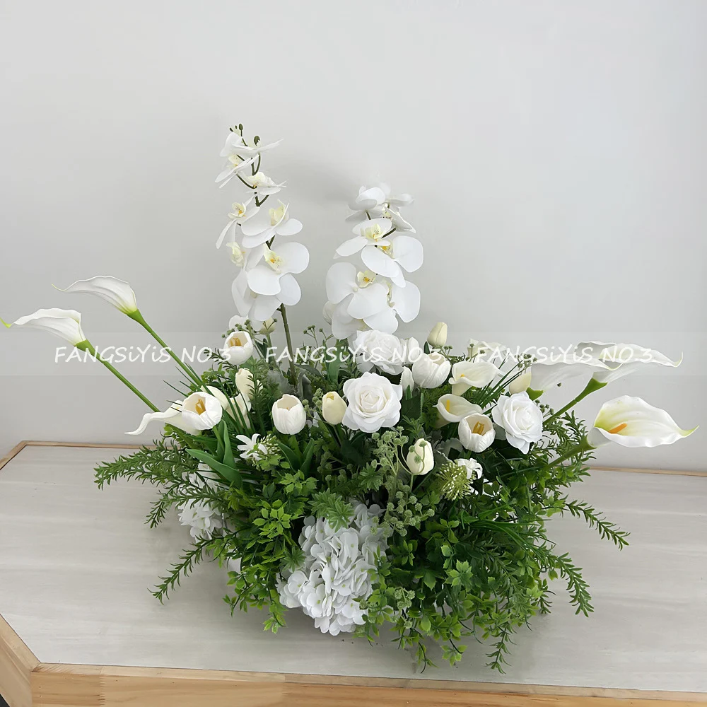 

Greenery Artificial Rose Hydrangea 60CM Flower Row Wedding Stage Floor Layout Road Lead Window Display Party Decor Props