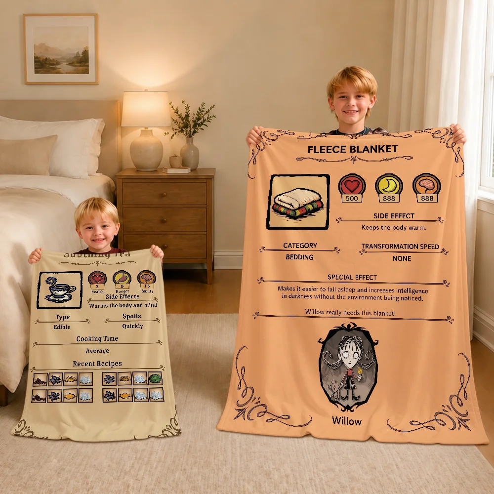 Game Don't Starve Fun Willow Cookbook Warm Soft Plush Blanket Sofa Living Room Nap Home Bedroom Travel Gift Flannel Pet Hogar