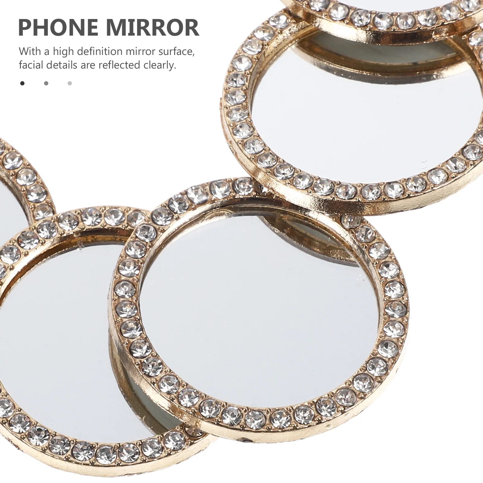 

6Pcs Phone Mirror Mini Round Rear Camera Mirror Selfie Accessory Makeup Touch Up Streaming Accessories High Definition