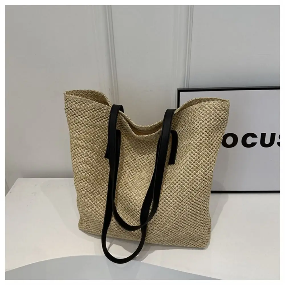 Borsa di paglia in Rattan carina treccia fatta a mano borsa a tracolla di grande capacità borse tessute da donna