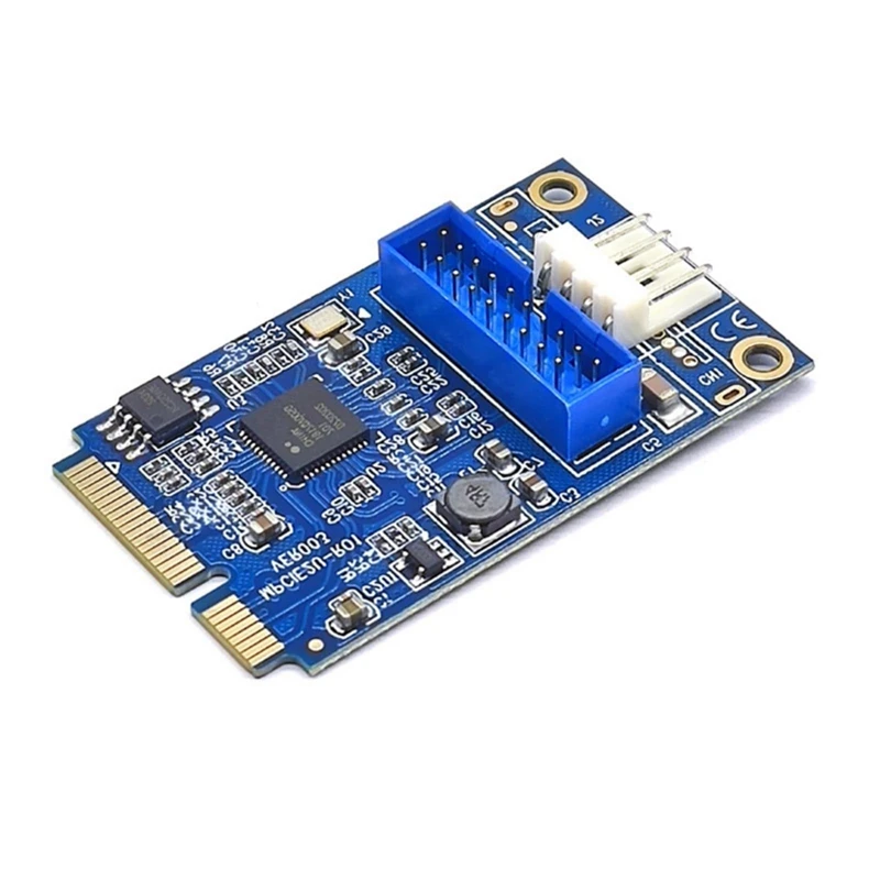 MINI PCI-E to USB3.0 Adapter Card MINI PCIE to 19-Pin Expansion Card 5Gbps for Win 7/8/10/Linux-A63M