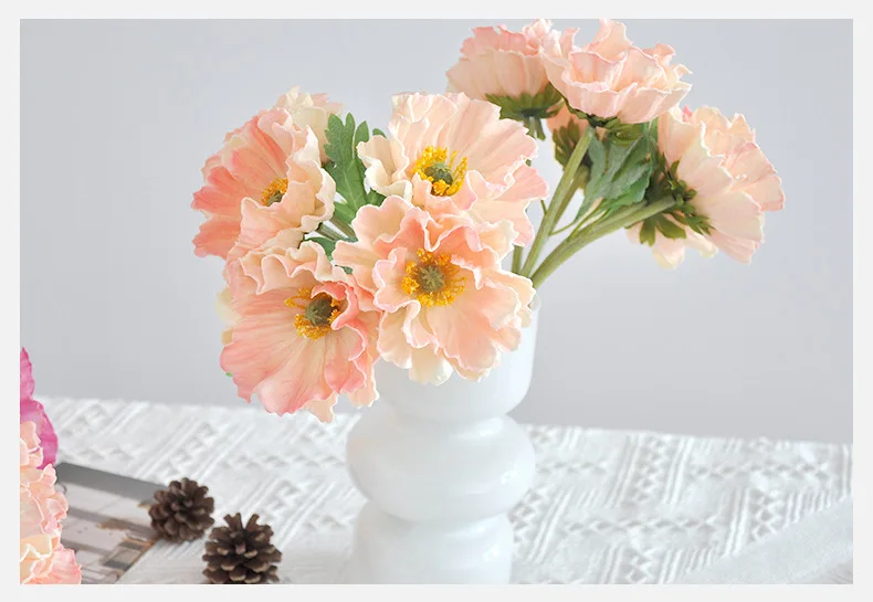 5 Stück/Bündel Künstliche PU-Mohnblumen, Brautstrauß, Hochzeitsdekoration, Kunstblumen für Zuhause, Raumdekoration, Party, Tischdekoration, Mohnblumen – Detail 10