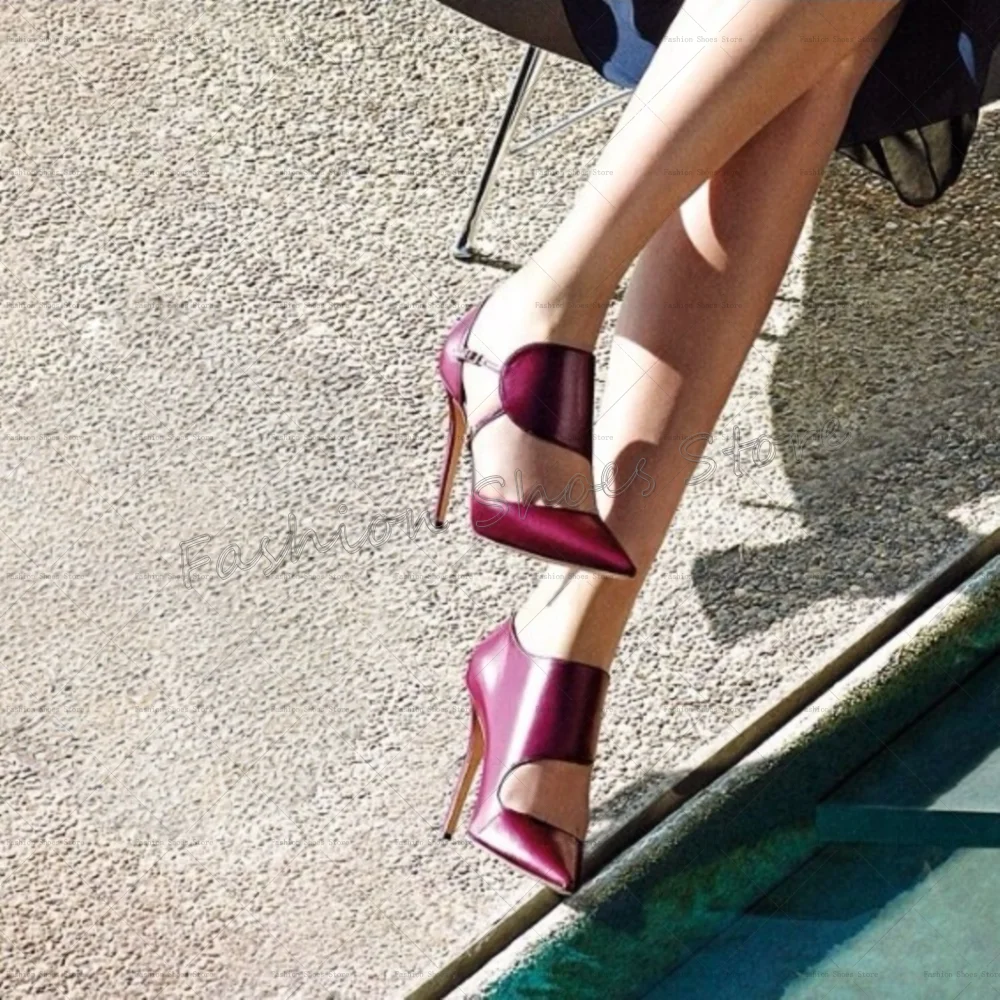 

Purple Pointed Toe Matte Leather Pumps Fashion Women Shoes Stilettos High Heels Party Banquet Dating 2025 Zapatos Para Mujere