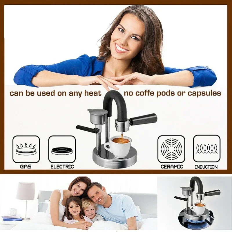 Home Office Coffee Maker Manual Stainless Steel Coffee Machine  Manual Coffee Grinder