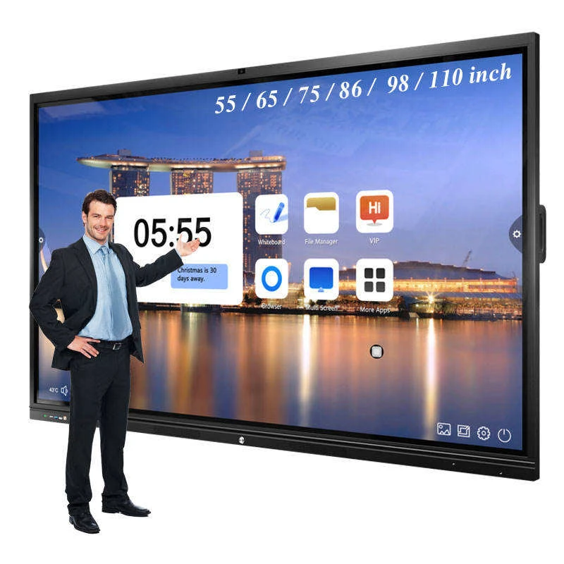 4K Interactive Flat Panel Touch Screen Whiteboard LCD 86 Inch Smart Boards Interactive Display For Classroom Business