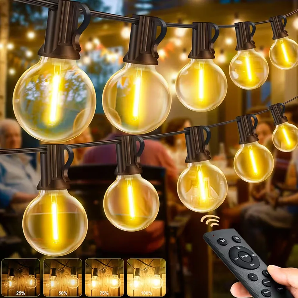 Outdoor Solar String Lights IP65 Waterproof Garland Light String LED Shatterproof Bulbs Solar Garden Party Decoration Fairy Lamp