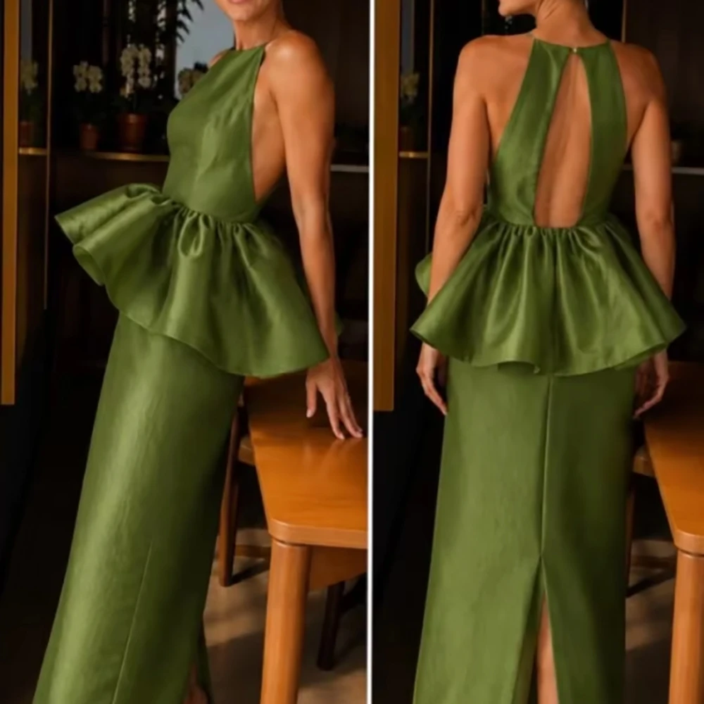 Summer Fashion Custom Made Evening Gown Vibrant Strapless Backless Sleeveless Cocktail Dress Simple Elegant Charming Dress