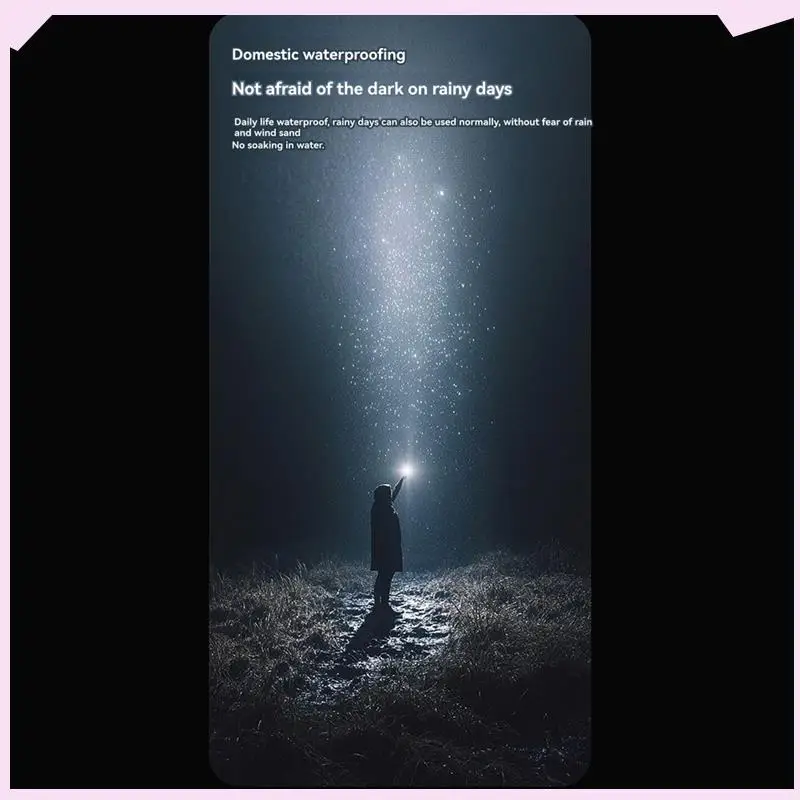 B24B Zoom Flashlight 3500Mah Battery Type-C Charging With Side Light Multifunctional Strong Light Camping