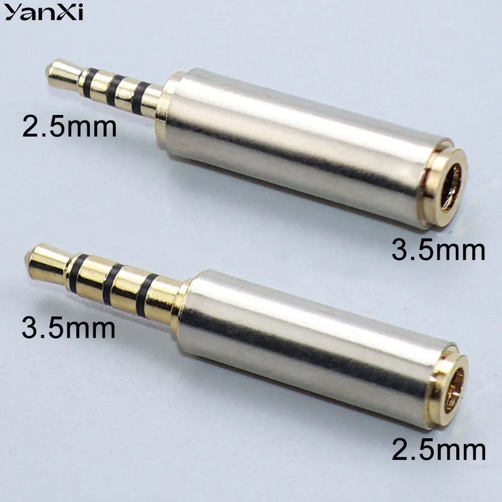 YanXi 2-5PCS 2.5mm Male to 3.5mm Female Stereo Audio Adapter 3.5mm to 2.5mm Aux Cable Converter Headphone Jack Microphone Plug